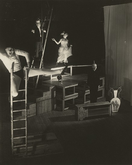 Umbo (Otto Umbehr), Bauhaus Theatre Sketch "3 Against 1," with K. Grosch, G. Hartmann, W. Feist, and M. Mentzel, c. 1928-29
Vintage gelatin silver print, 4 1/2 x 3 1/2 in. (11.4 x 8.9 cm)
Herbert Bayer’s stamp and signature on print verso.
8375
Sold