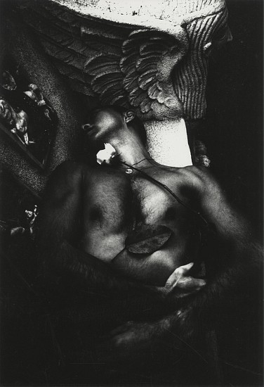 Eikoh Hosoe, Barakai #38, 1961
Early gelatin silver print; printed no later than 1970, 11 3/16 x 7 11/16 in. (28.4 x 19.5 cm)
Mounted 18x14 inches with original window mat; signed in pencil on mount recto; notations in pencil on mount verso.
8539
$7,000