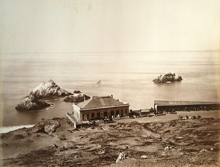 Carleton E. Watkins, Cliff House and Seal Rocks, 1868
Vintage albumen print from a mammoth-plate glass negative, 15 5/8 x 20 5/8 in. (39.7 x 52.4 cm)
2358
Sold