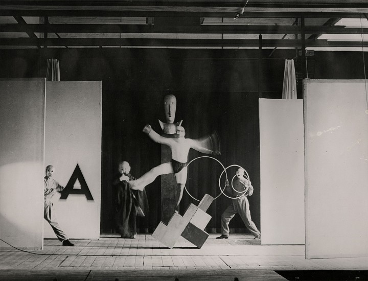Irene Bayer, Bauhaus Stage (Oscar Schlemmer costumes), 1927
Vintage gelatin silver print, 7 1/8 x 9 1/2 in. (18.1 x 24.1 cm)
5755
Sold