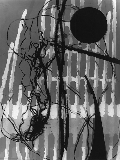 Roger Catherineau, Photogramme, 1957
Vintage gelatin silver print, 15 3/4 x 12 in. (40 x 30.5 cm)
Artist's stamp verso.
Illustrated: Bouqueret, Christian. Roger Catherineau: L'image improbable. Ã‰ditions MusÃ©e de la Ville de Rennes, 1992, p. 60.
2850
Sold