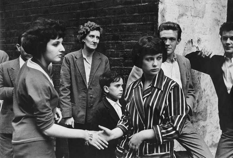 Roger Mayne, Teenagers, Soho Fair, London, 1959
Vintage gelatin silver print, 9 1/2 x 14 1/8 in. (24.1 x 35.9 cm)
1508
Sold