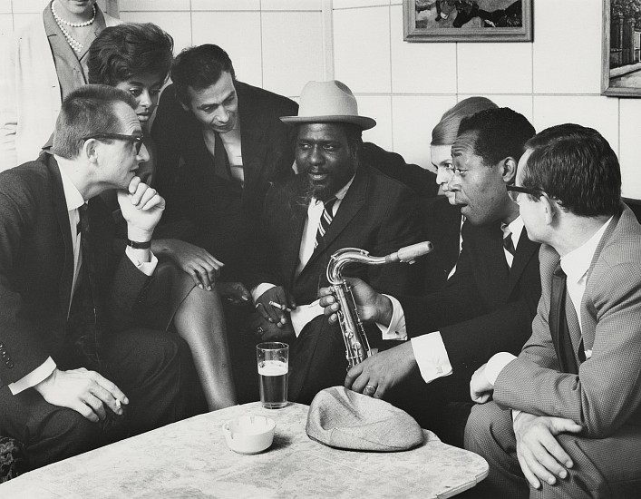 Paul J. Hoeffler, Monk at Village Gate, with Charlie Rouse, 1962
Gelatin silver print; printed later, 16 x 20 in. (40.6 x 50.8 cm)
Thelonious Monk (1917-1982) was one of the most important figures in jazz. A pianist and composer, he made many contributions to jazz repertoire, including "'Round Midnight", "Straight, No Chaser", "Ruby, My Dear", and "Well, You Needn't". Charlie Rouse (1924-1988), a tenor saxophonist, was a member of Monk's quartet for more than ten years. Signed by the photographer.
7380
Sold