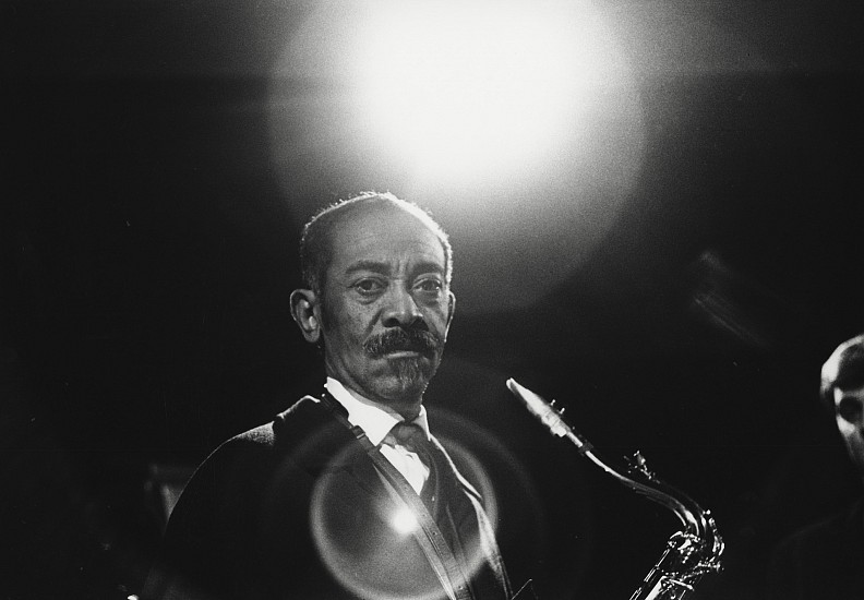 Jan Persson, Don Byas, Copenhagen, 1967
Gelatin silver print; printed later, 12 x 18 in. (30.5 x 45.7 cm)
An uncommon portrait of one of the unsung figures in jazz, a musician's musician - Don Byas (1912-1972), a tenor saxophonist. He played with Count Basie, Duke Ellington, Art Blakey, and Dizzy Gillespie, among others. He lived in Europe for the final 26 years of his life. Signed by the photographer.
7405
$500