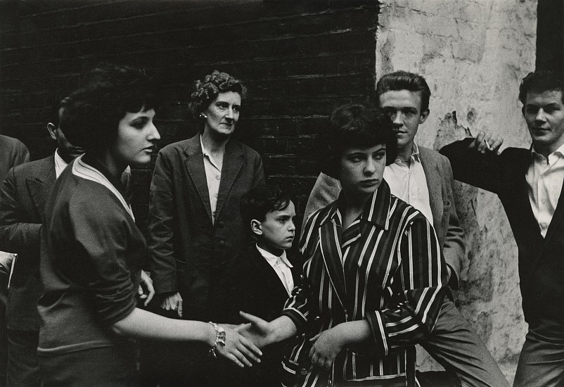 Roger Mayne, Teenagers, Soho, London, 1959
Vintage gelatin silver print, 14 3/4 x 21 1/16 in. (37.5 x 53.5 cm)
framed in warm white aluminum with Artglass AR92
8279
$12,450