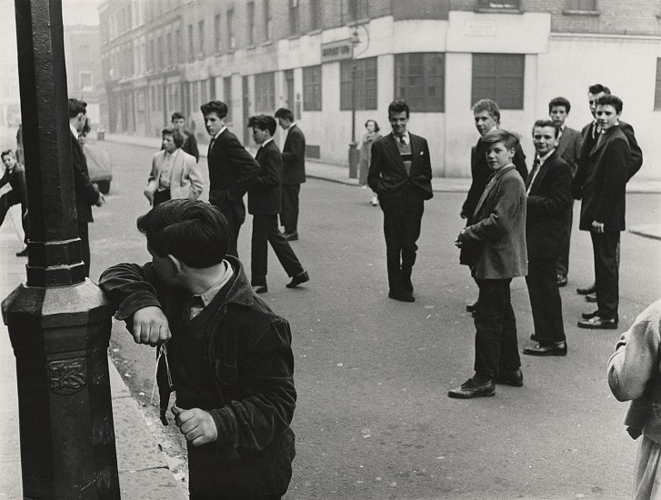 Roger Mayne, Teddy Boy Group, Princedale Road, North Kensington, London, 1957
Vintage gelatin silver print, 15 7/8 x 20 7/8 in. (40.3 x 53 cm)
framed in warm white aluminum with Artglass AR92
8284
Sold