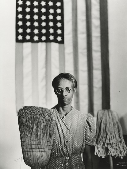 Gordon Parks, American Gothic, Washington, D.C., 1942
Gelatin silver print; printed later, 13 1/2 x 9 1/4 in. (34.3 x 23.5 cm)
8324