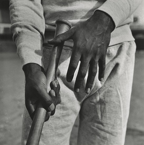 Harold Carter, Jackie Robinson's Hands, 1945
Gelatin silver print, 9 7/8 x 9 7/8 in. (25.1 x 25.1 cm)
"A" in pencil on print verso.
Illustrated: Life, November 26, 1945, p. 134.
8499
