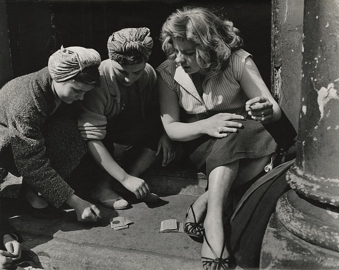 Roger Mayne, Girls Gambling, Southam Street, North Kensington, London, 1956
Vintage gelatin silver print, 15 7/8 x 19 15/16 in. (40.3 x 50.6 cm)
Signed, titled, and dated with notations in pencil and photographer's stamps on print verso.
8285
$14,600